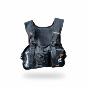 PECHERA PARA STUNT ESTAMPADA CON LOGOS REFLECTIVA NEGRA